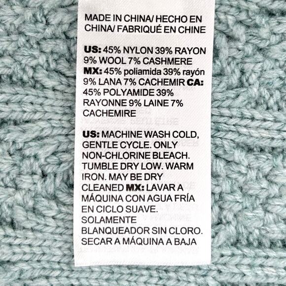 Chico's Light Blue Hint Of Cashmere Cable Knit Long Sweater Cardigan - Picture 13 of 13